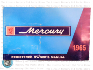 1965 Mercury Owner Manual- OEM